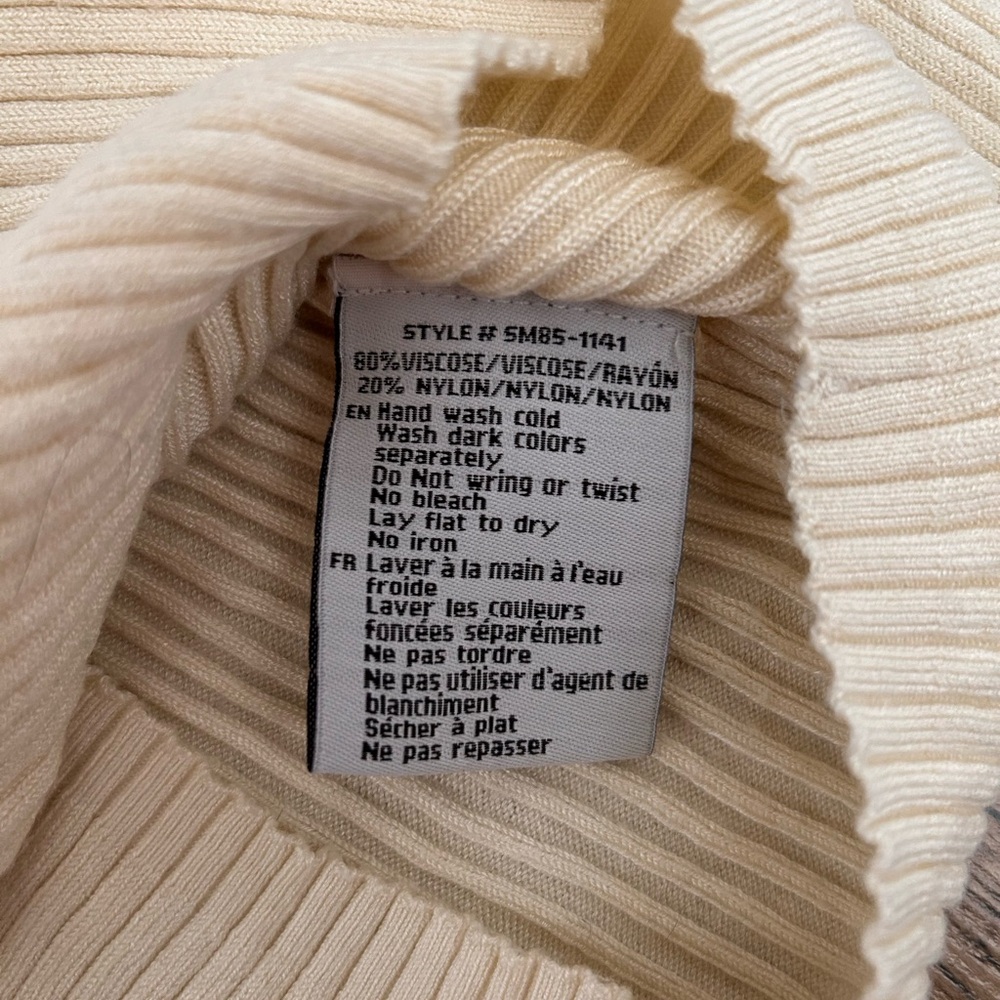 Cream Ribbed Turtleneck - Picture 9 of 9